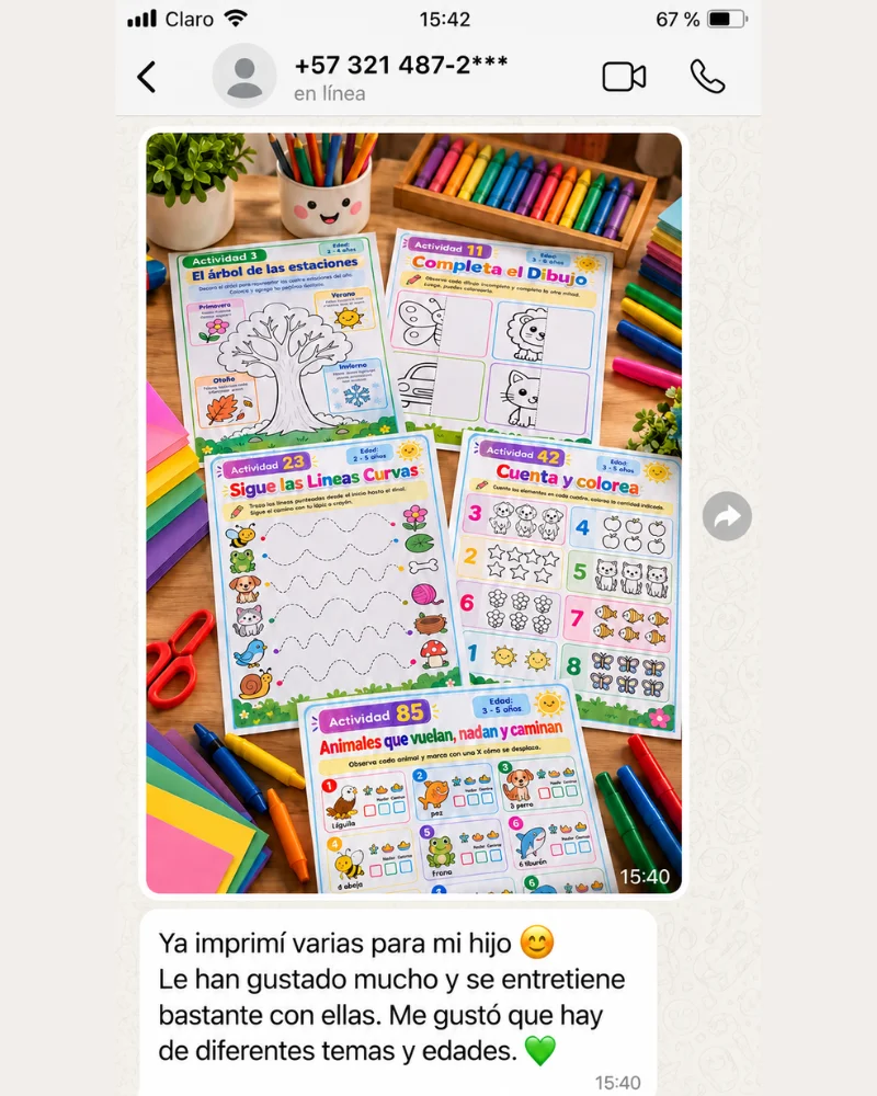 Testimonio 2 de una mamá sobre las +100 Actividades Educativas